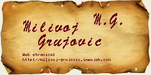Milivoj Grujović vizit kartica